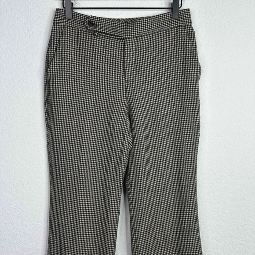 Lauren Ralph Lauren Pants Women's 4P Black Brown Wool Houndstooth Career Preppy‎